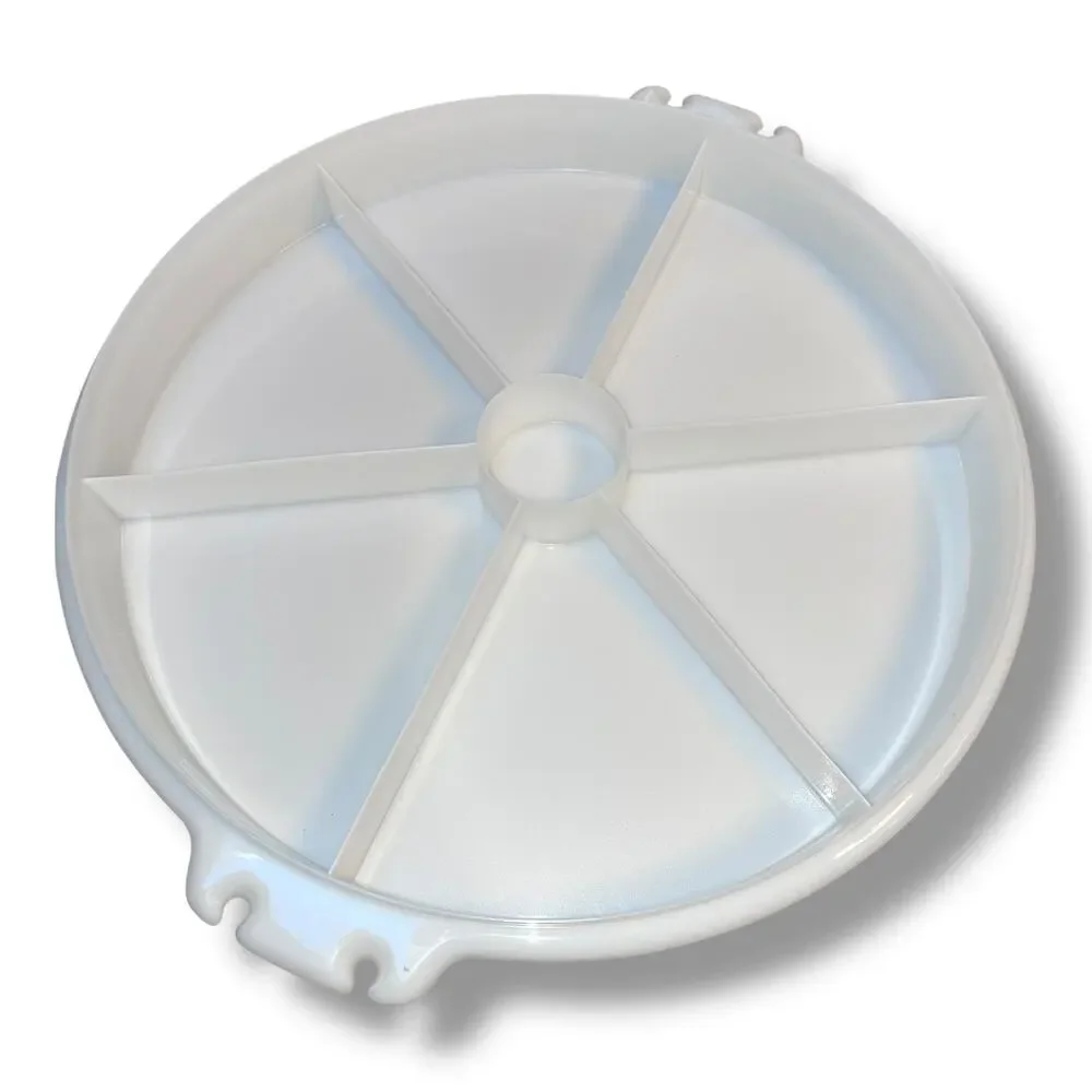Tupperware Party Susan Divided Serving Tray 405 Lid 224 Handle Off White Vintage